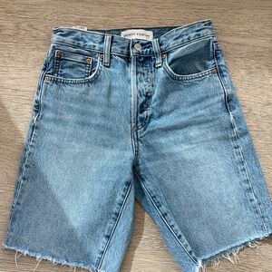 Denim Forum Light Wash Cutoff Denim Shorts